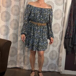 Wallflower Jeans Floral Blue and Black Dress